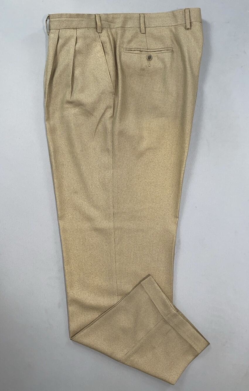 Ralph Lauren Pleated/Cuffed Dress Pants, Slacks. Heather Brown Houndstooth 38X32